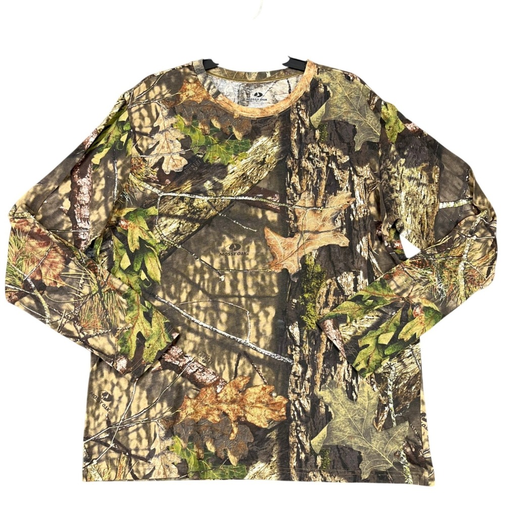 Mossy Oak Break Up Country Camouflage Long Sleeve Shirt Hunting Woods Gear L Men